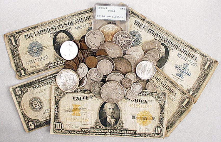 US Coins And Paper Bill